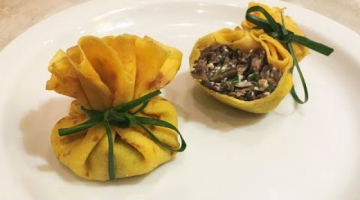 Закуска Блинные Мешочки с Грибами. Закуска на Праздничный Стол. Закуска на Праздник