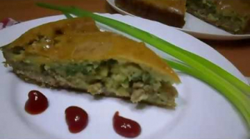 Заливной ПИРОГ С МЯСОМ на кефире | Быстрая выпечка В ДУХОВКЕ