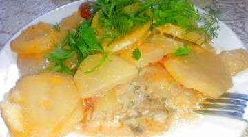 Запеченный картофель с куриной грудкой.