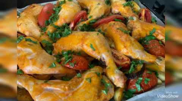 Золотистая курочка с овощным гарниром в духовке!